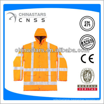 EN471/ANSI high visibility orange raincoat